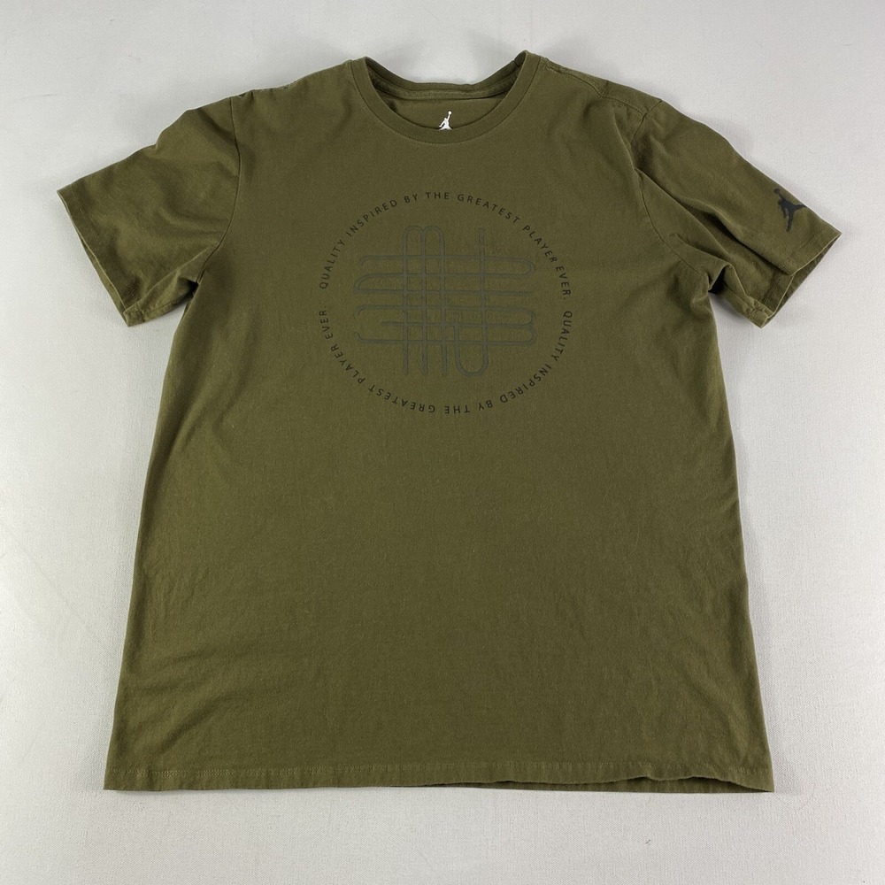 Nike Air Jordan T-Shirt Men's Large Green Graphic Tee Short Sleeve 23 Logo